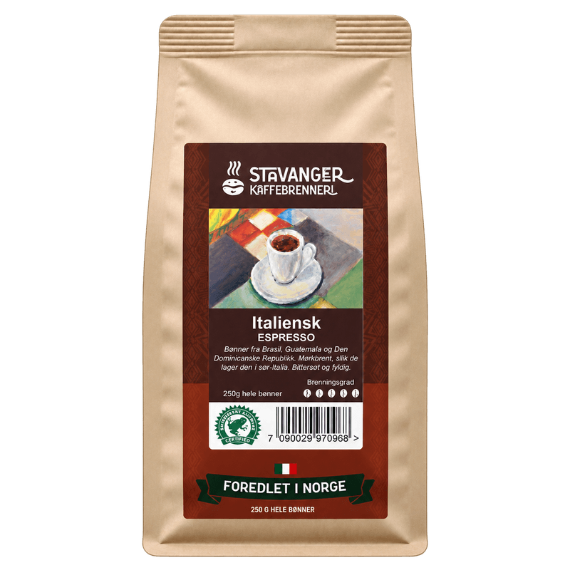 Espresso italiensk 250g, Kaffe hele bønner