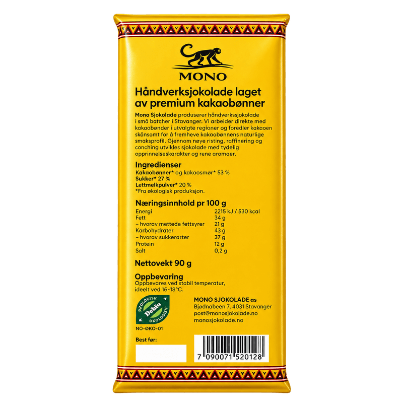 Mono melkesjokolade Peru 53%